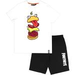 Schwarze Fortnite Kinderschlafanzüge & Kinderpyjamas mit Burger-Motiv aus Baumwolle für Jungen 