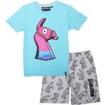 Blaue Fortnite Kinderschlafanzüge & Kinderpyjamas für Jungen Größe 146 