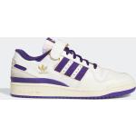 Weiße Streetwear adidas Forum 84 Low Sneaker mit Schnürsenkel aus Leder für Kinder Größe 45,5 