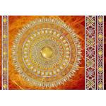 FORWALL Fototapete Tapete Golden Mandala in Rot P4 (254cm. x 184cm.) Photo Wallpaper Mural AMF10119P4 Gratis Wandaufkleber Mandala Ndien Indisch Orient Orientalisch Gold