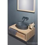 Forzalaqua Ovale Handwaschbecken & Gäste-WC-Waschtische matt aus Massivholz 