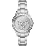 Silberne Fossil Quarz Damenarmbanduhren aus Edelstahl mit Mineralglas-Uhrenglas 