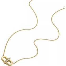 Fossil Halskette - Heritage D-Link Glitz Stainless Steel Chain Neckla - Gr. unisize - in Gold - für Damen