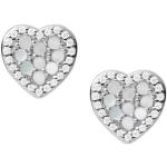 Fossil Ohrringe - Elliott Blue Mother-of-Pearl Hearts Stud Earrings - in silver - für Damen - aus 925 Sterling Silber