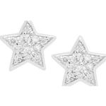 Silberne Sterne Fossil Herrenohrstecker aus Kristall 