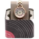 Rosa Quarz Stahlarmbanduhren mit Analog-Zifferblatt mit Roségold-Armband für Damen 