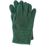 Grüne Kinderfingerhandschuhe aus Wolle für Mädchen Größe 6 