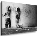 fotoleinwand24 Banksy Digitaldrucke mit Graffiti-Motiv 80x120 