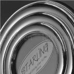 Fotorahmen Massives 925 Sterling Silber 3 Fach Wulst Glatt Mahagoni Rücken-M1