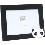 Schwarze Deknudt Fotorahmen mit Pandamotiv aus Holz 10x15 