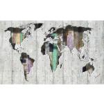Weiße Vlies-Fototapeten mit Weltkartenmotiv 