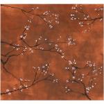 Kupferfarbene Blumenmuster Asiatische xxxlutz Vlies-Fototapeten mit Blumenmotiv aus Papier UV-beständig 