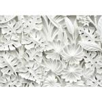 Weiße Blumenmuster Blumen-Fototapeten aus Papier 