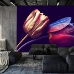 Bunte Blumenmuster Tulpen-Fototapeten mit Tulpenmotiv aus Papier 