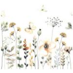 Petrolfarbene Blumenmuster Rasch Bambino Rosen-Fototapeten mit Insekten-Motiv 