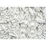 Weiße Blumenmuster Vlies-Fototapeten 