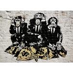 Gestreifte Banksy Vlies-Fototapeten UV-beständig 