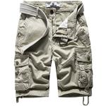 Khakifarbene Unifarbene Casual Cargo-Shorts aus Baumwolle für Damen Größe L für den für den Sommer 
