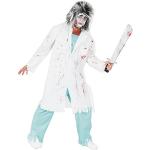Weiße Foxxeo Zombiearzt-Kostüme für Herren Größe M 