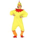 Foxxeo gelbes Hühner Kostüm für Damen - Größe S bis XXL - Huhnkostüm Hühnerkostüm Huhn Hahn Vogel Henne Herren gelb Größe S