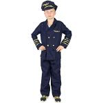 Dunkelblaue Foxxeo Pilotenkostüme für Kinder Größe 122 