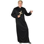 Foxxeo Priester Kostüm für Herren Robe mit Kragen