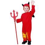 Foxxeo rotes Teufel Kostüm mit Teufelshörnern für Kinder rot Halloween Teufelin Mädchen Jungen Fasching Karneval Größe 98-104