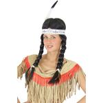 Schwarze Foxxeo Indianer-Perücken aus Polyester für Damen 