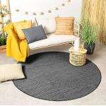 Schwarze Runde Outdoor-Teppiche & Balkonteppiche 240 cm aus Wolle 