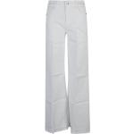 Reduzierte Weiße Elegante Frame Jeans-Schlaghosen aus Denim für Damen 