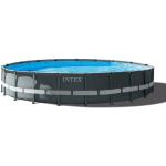Dunkelgraue Intex Ultra-Frame Runde Stahlwandpools & Frame Pools pulverbeschichtet mit Sandfilter 