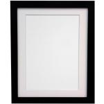 Frames by Post 25 mm breiter H7 Bild-/Fotorahmen mit weißem Passepartout 30 x 20 Zoll für Bildgröße A2, Plastikscheibe, schwarz