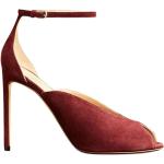 Reduzierte Rote Francesco Russo High Heels & Stiletto-Pumps aus Veloursleder Gefüttert für Damen Größe 38 mit Absatzhöhe über 9cm 