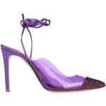 Reduzierte Violette High Heels & Stiletto-Pumps mit Schnürsenkel aus Leder für Damen Größe 40 