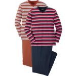Unifarbene Franco Bettoni Pyjamas lang aus Baumwolle für Herren Größe L 4-teilig 