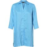 Hellblaue Unifarbene Franco Callegari Hemdblusen aus Leinen für Damen Größe XL 