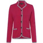 Pinke Unifarbene Franco Callegari V-Ausschnitt Trachten-Strickjacken mit Knopf aus Wolle Handwäsche für Damen Übergrößen für den für den Herbst 