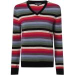 Bunte Gestreifte Langärmelige Franco Callegari V-Ausschnitt Kaschmir-Pullover Handwäsche für Damen Größe L für den für den Herbst 