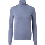 Hellblaue Unifarbene Langärmelige Franco Callegari Rollkragen Kaschmir-Pullover Handwäsche für Damen Größe XXL für den für den Herbst 