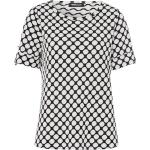 Schwarze Gepunktete Frank Walder Rundhals-Ausschnitt T-Shirts für Damen Größe XXL für den für den Sommer 