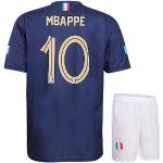 Frankreich Trikot Set Mbappe Heim - 2022-2024 - Kinder und Erwachsene - Jungen - Fußball Trikot - Fussball Geschenke - Sport t Shirt - Sportbekleidung - Größe 116