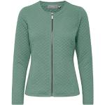 Reduzierte Grüne Unifarbene Fransa Damencardigans mit Reißverschluss Größe M für den für den Herbst 