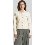Offwhitefarbene Unifarbene Fransa Übergangsjacken aus Baumwollmischung für Damen Größe S 