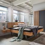 Braune Industrial Life Meubles Rechteckige Französische Doppelbetten geölt aus Massivholz 140x200 