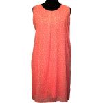 FRAPP Kleid unterlegt Gr 48 pink mit weißen Tupfen ärmellos A-Form