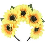 Reduzierte Gelbe Haarreifen mit Blumenmotiv für Damen für Partys 