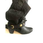 Schwarze Vintage Damencowboystiefel & Damenwesternstiefel aus Leder für den für den Sommer 