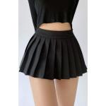 Schwarze Sexy Mini Faltenröcke aus Polyester maschinenwaschbar für Damen Größe XS für den für den Sommer 