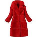 Rote Gesteppte Elegante Wasserdichte Maxi Damensteppmäntel aus Wolle Größe S für den für den Herbst 