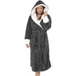 Dunkelblaue Sexy Maxi Bademäntel mit Kapuze aus Fleece mit Kapuze für Damen Größe 4 XL für den für den Herbst 